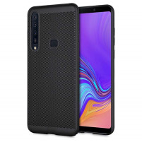 Луксозен твърд гръб ултра тънък PERFO за Samsung Galaxy A9 2018 A920F черен